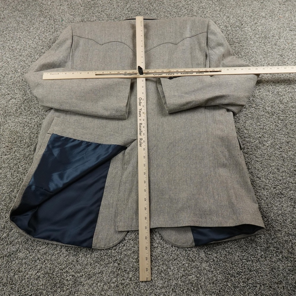 Circle S Suit Mens 50L 32X33 Gray Silk Western Jacket Trouser Pants 2 Piece Set - Picture 6 of 16